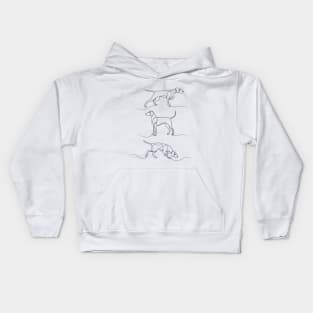 Continuous Line Weimaraners (Lilac Background) Kids Hoodie